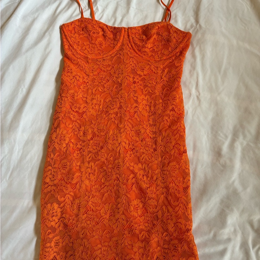 Zara orange Lace Dress